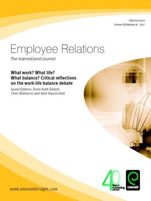 cover image of Employee Relations, Volume 29, Issue 4